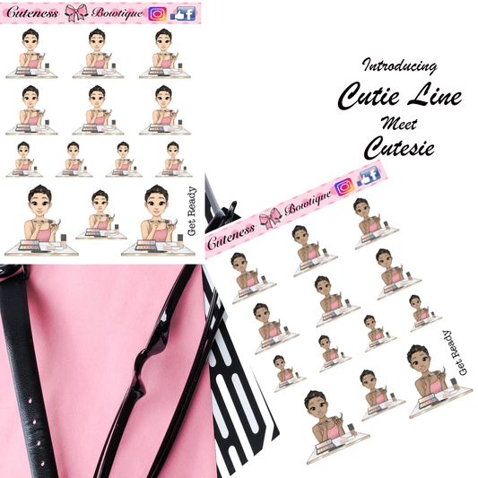 The Cutie Line Icon Sticker Sheet | Cuteness Planner Stickers for Agendas, Planners, Notebooks, Dividers | CUTESIE GET READY