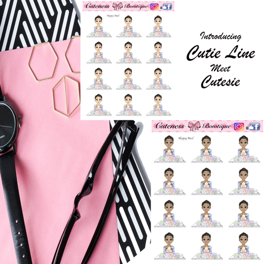 The Cutie Line Icon Sticker Sheet | Cuteness Planner Stickers for Agendas, Planners, Notebooks, Dividers | CUTESIE HAPPY MAIL