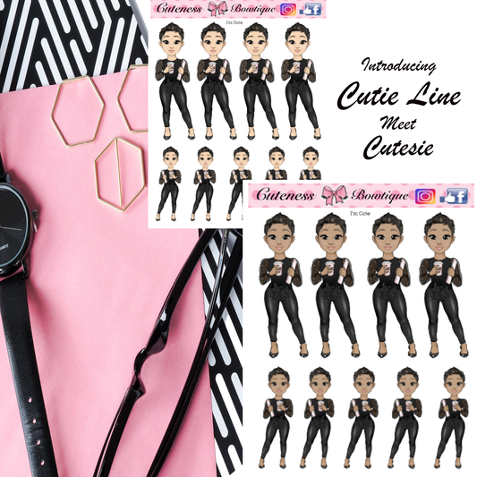The Cutie Line Icon Sticker Sheet | Cuteness Planner Stickers for Agendas, Planners, Notebooks, Dividers | CUTESIE I'M CUTE