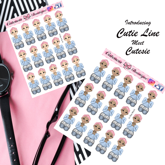 The Cutie Line Icon Sticker Sheet | Cuteness Planner Stickers for Agendas, Planners, Notebooks, Dividers |  CUTESIE IN THE WORD