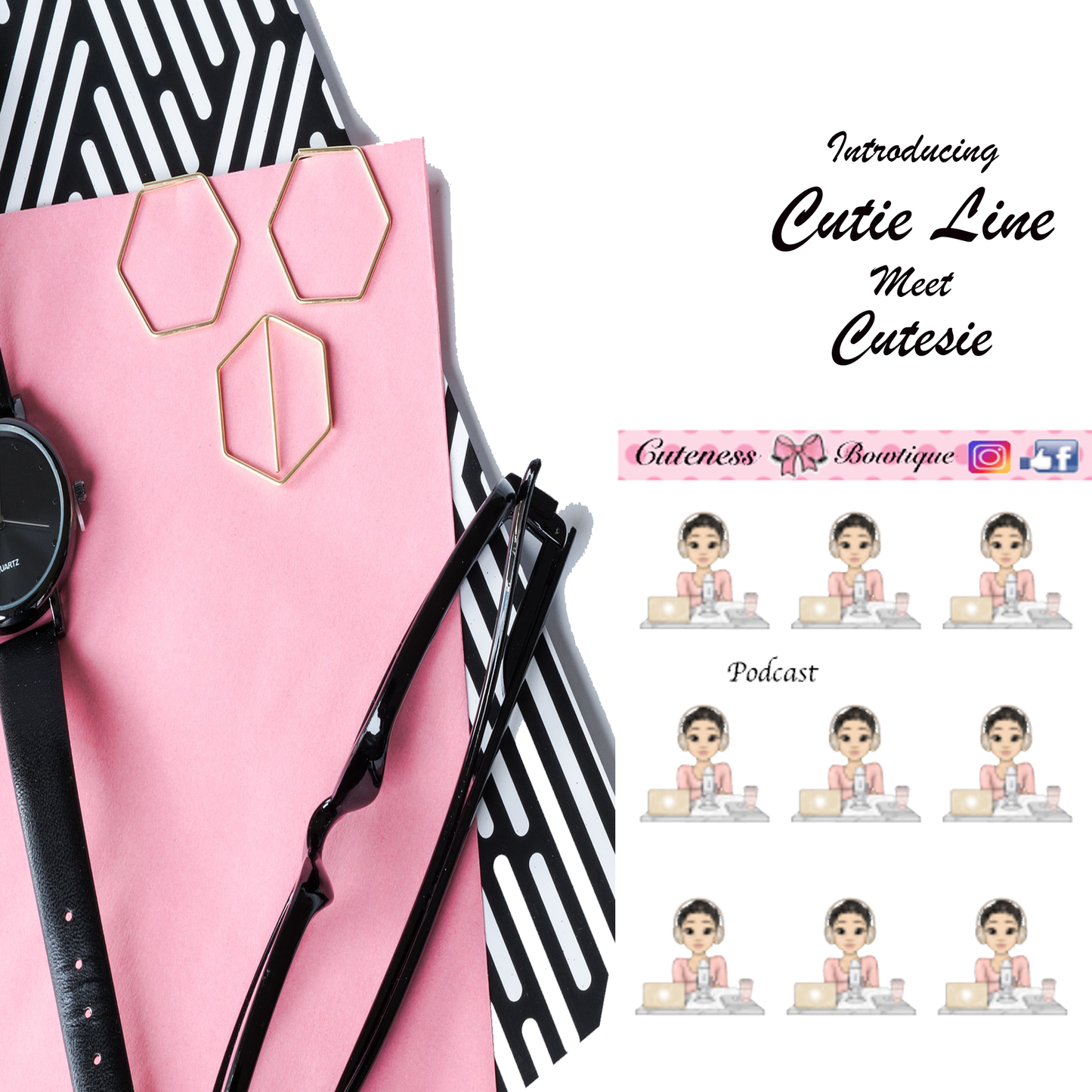 The Cutie Line Icon Sticker Sheet | Cuteness Planner Stickers for Agendas, Planners, Notebooks, Dividers | PODCAST