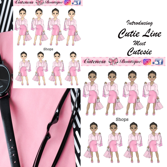 The Cutie Line Icon Sticker Sheet | Cuteness Planner Stickers for Agendas, Planners, Notebooks, Dividers | CUTESIE SHOPPING