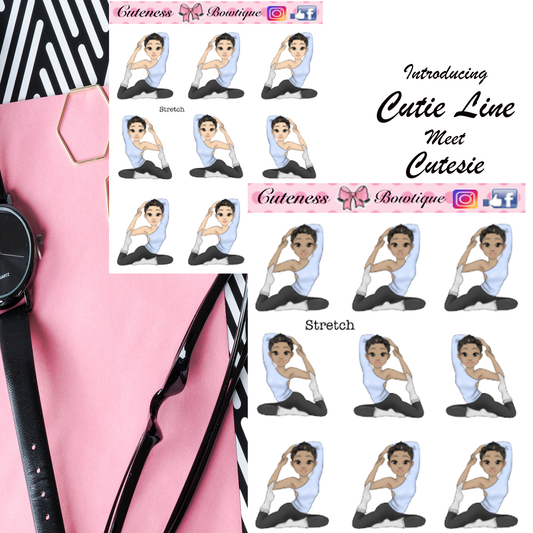 The Cutie Line Icon Sticker Sheet | Cuteness Planner Stickers for Agendas, Planners, Notebooks, Dividers | CUTESIE STRETCH