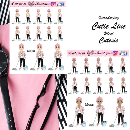 The Cutie Line Icon Sticker Sheet | Cuteness Planner Stickers for Agendas, Planners, Notebooks, Dividers | CUTESIE MOPS