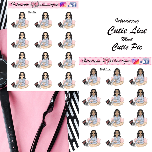 The Cutie Line Icon Sticker Sheet | Cuteness Planner Stickers for Agendas, Planners, Notebooks, Dividers | NETFLIX