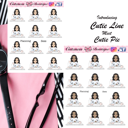 The Cutie Line Icon Sticker Sheet | Cuteness Planner Stickers for Agendas, Planners, Notebooks, Dividers | PLANNER SESS