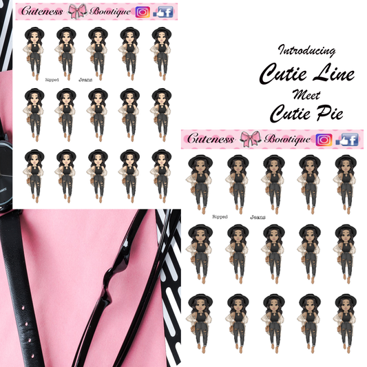 The Cutie Line Icon Sticker Sheet | Cuteness Planner Stickers for Agendas, Planners, Notebooks, Dividers | RIPPED JEANS