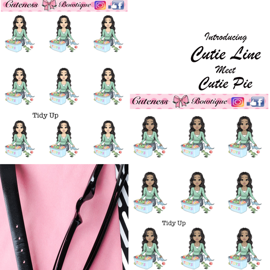 The Cutie Line Icon Sticker Sheet | Cuteness Planner Stickers for Agendas, Planners, Notebooks, Dividers | TIDY UP