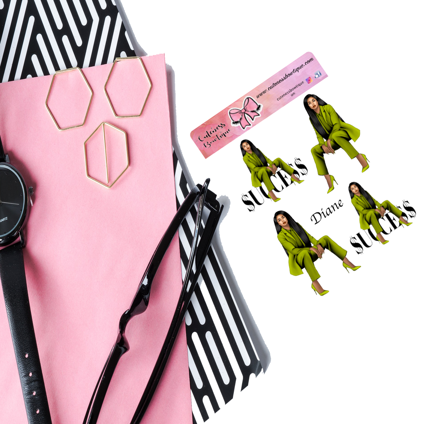 The Cuteness Doll Collection Sticker Sheet | Cuteness Planner Stickers for Agendas, Planners, Notebooks, Dividers | DIANE