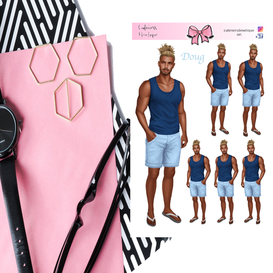 The Cuteness Doll Collection Sticker Sheet | Cuteness Planner Stickers for Agendas, Planners, Notebooks, Dividers | DOUG