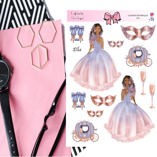 The Cuteness Doll Collection Sticker Sheet | Cuteness Planner Stickers for Agendas, Planners, Notebooks, Dividers | ELLA
