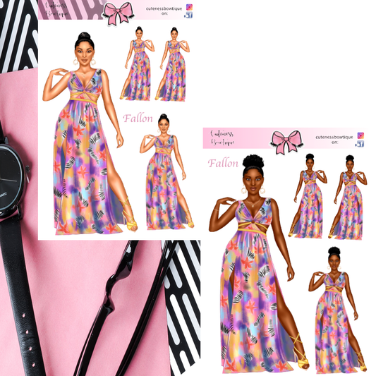 The Cuteness Doll Collection Sticker Sheet | Cuteness Planner Stickers for Agendas, Planners, Notebooks, Dividers | FALLON PINK