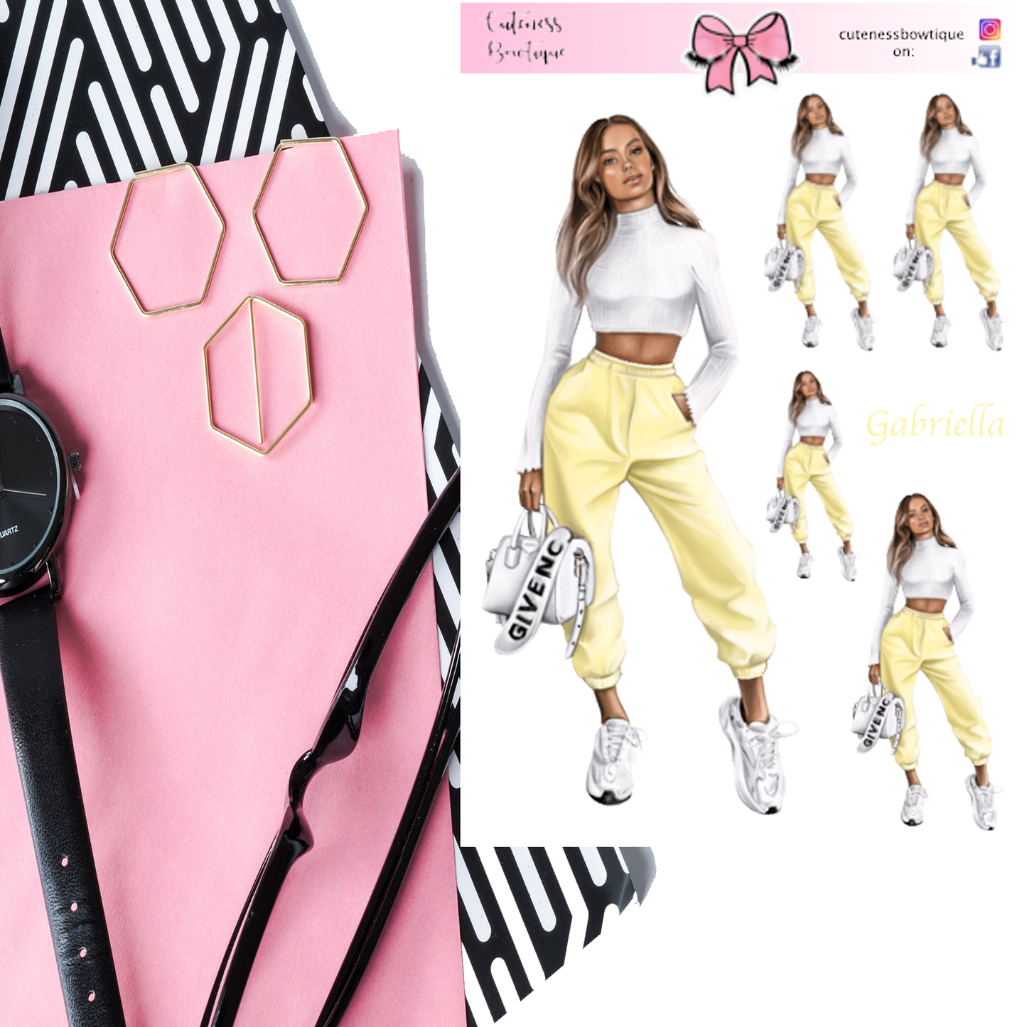 The COLOR ME Collection Sticker Sheet | Cuteness Planner Stickers for Agendas, Planners, Notebooks, Dividers | GABRIELLA