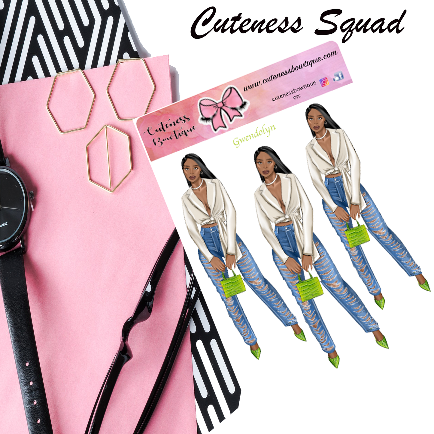 The Cuteness Squad Sticker Sheet | Cuteness Planner Stickers for Agendas, Planners, Notebooks, Dividers | GWENDOLYN