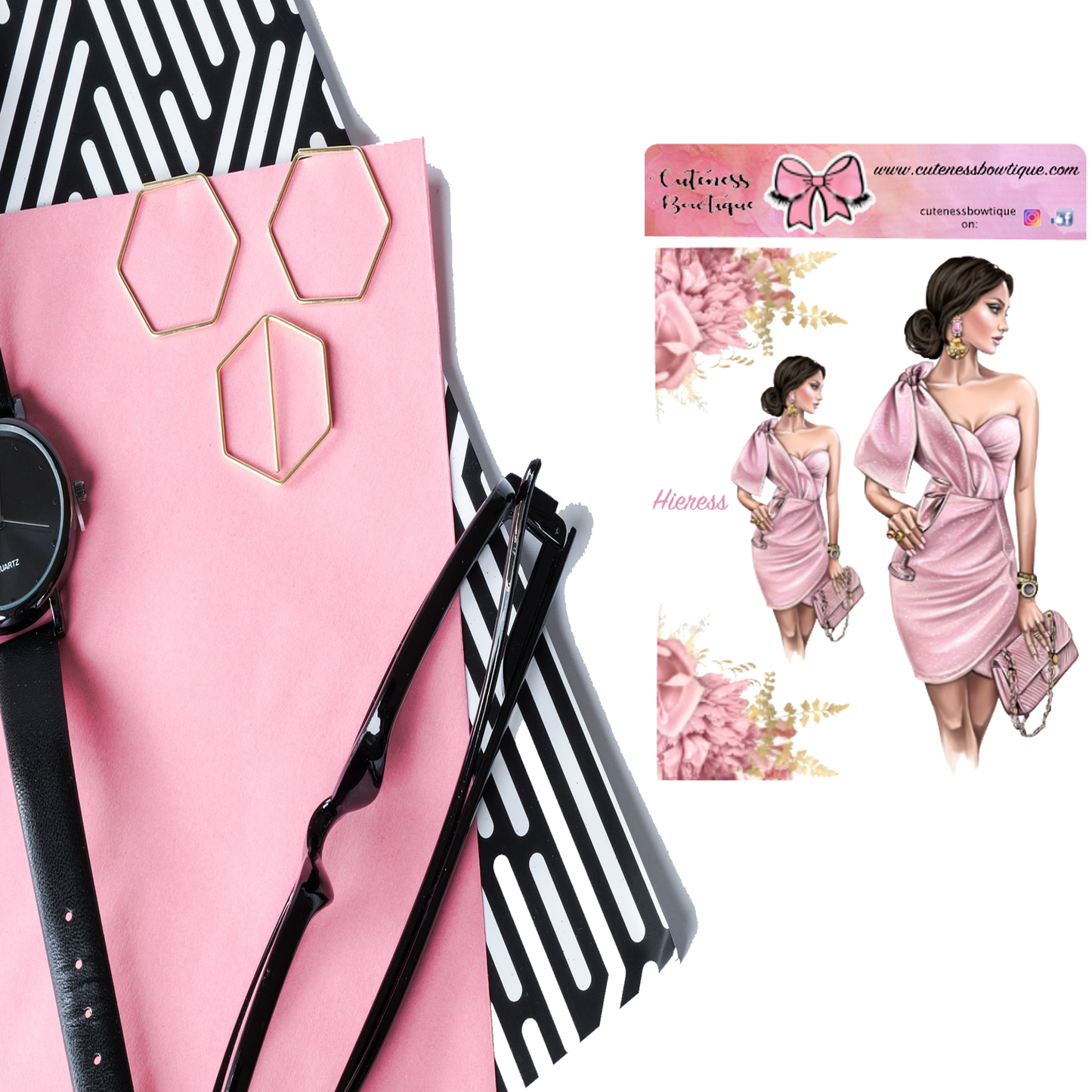 The Cuteness Doll Collection Sticker Sheet | Cuteness Planner Stickers for Agendas, Planners, Notebooks, Dividers | HIERESS