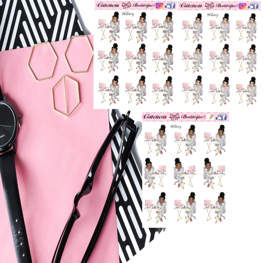 The Cuteness Doll Collection Sticker Sheet | Cuteness Planner Stickers for Agendas, Planners, Notebooks, Dividers | HILLARY