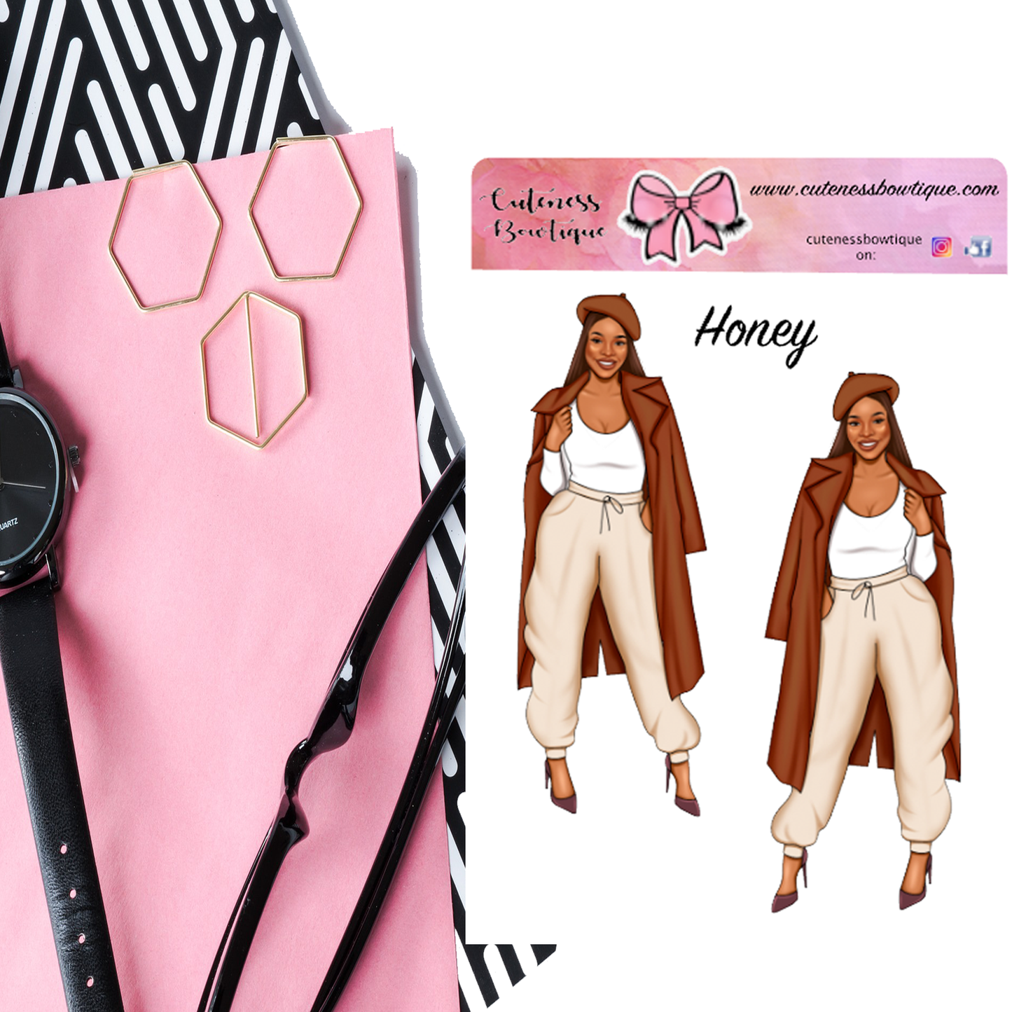 The Cuteness Doll Collection Sticker Sheet | Cuteness Planner Stickers for Agendas, Planners, Notebooks, Dividers | HONEY