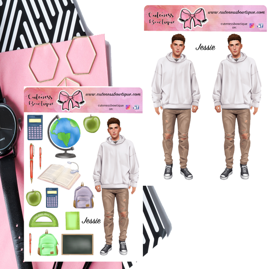 The Cuteness Doll Collection Sticker Sheet | Cuteness Planner Stickers for Agendas, Planners, Notebooks, Dividers | JESSIE