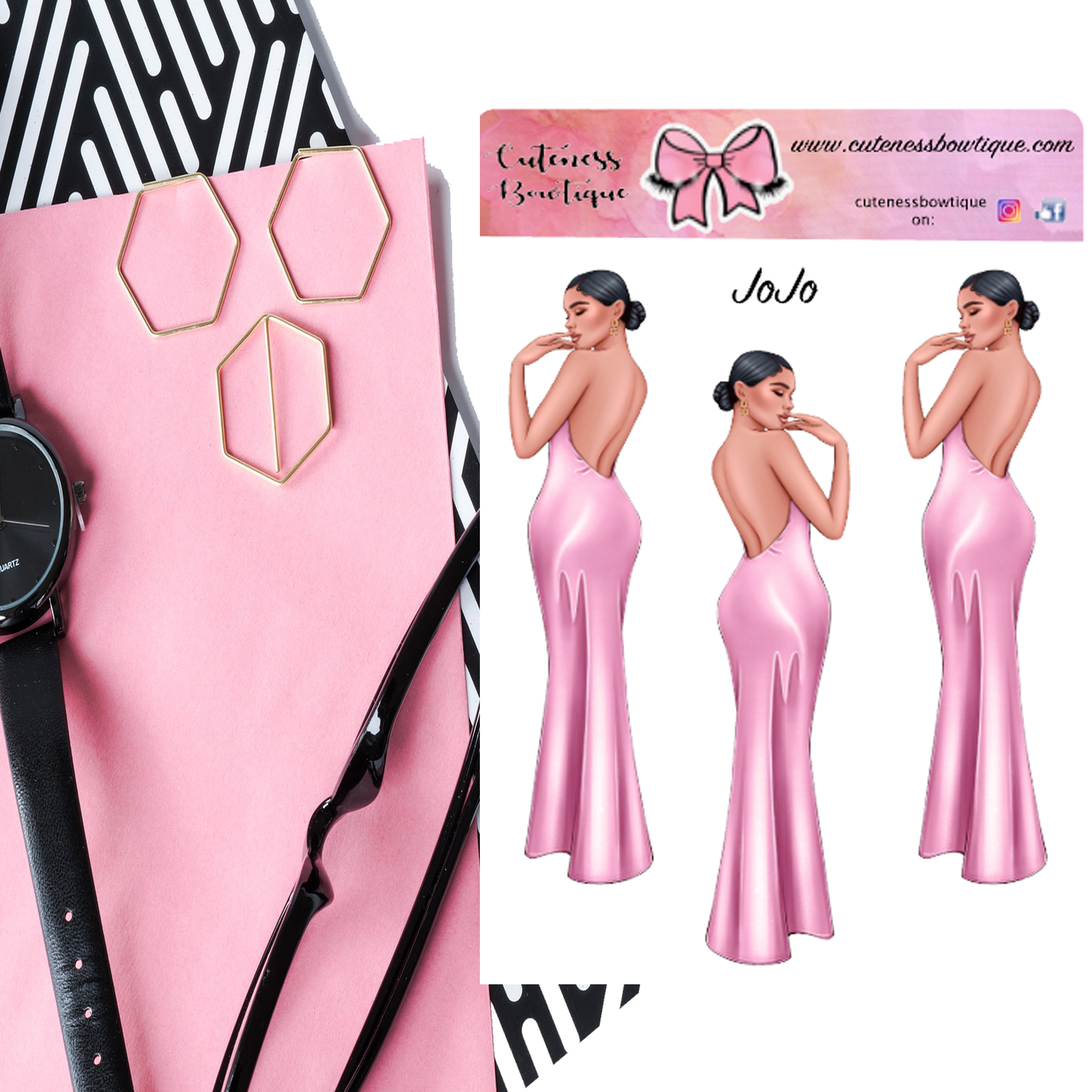 The Cuteness Doll Collection Sticker Sheet | Cuteness Planner Stickers for Agendas, Planners, Notebooks, Dividers | JOJO