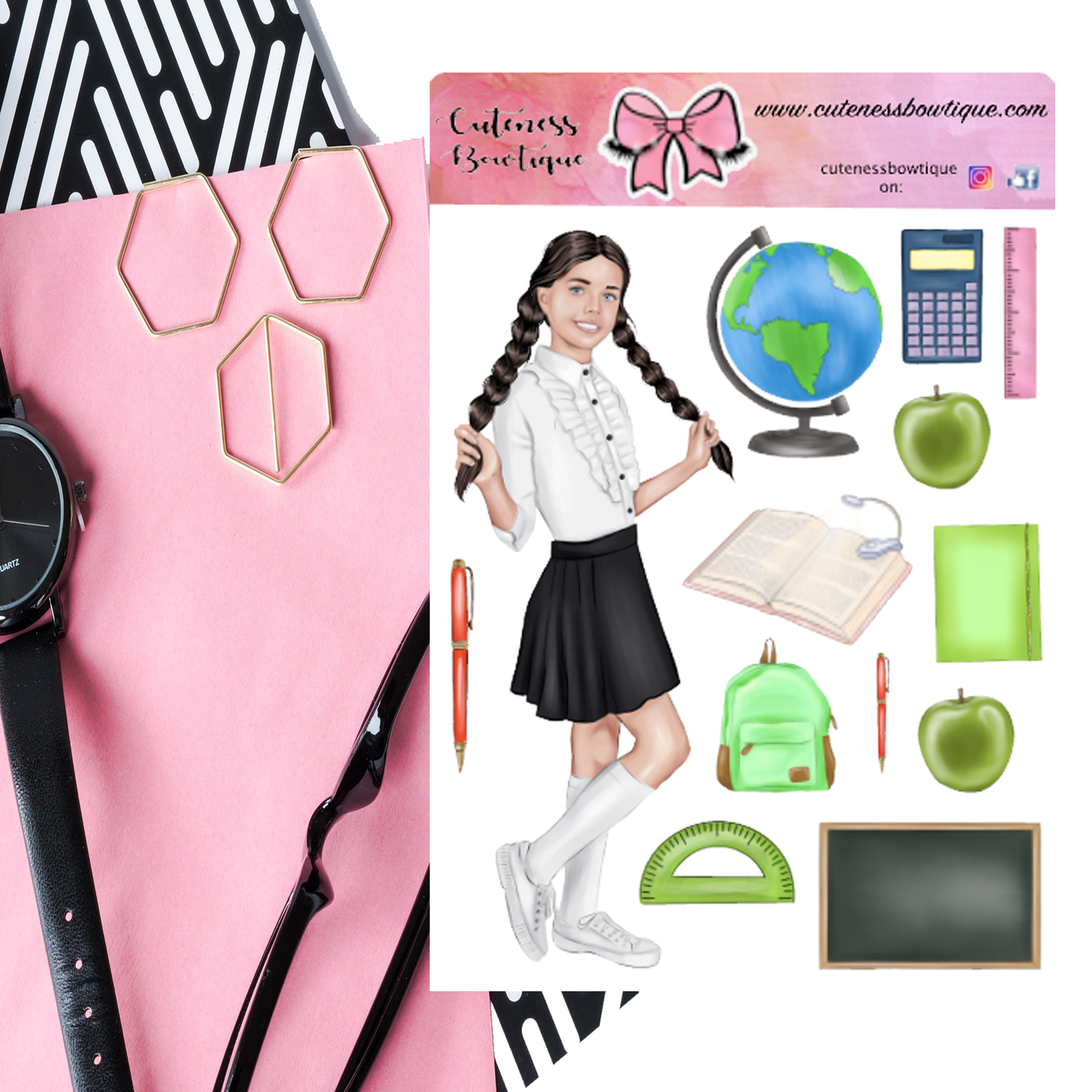 The Cuteness Doll Collection Sticker Sheet | Cuteness Planner Stickers for Agendas, Planners, Notebooks, Dividers | JULIA FAIR