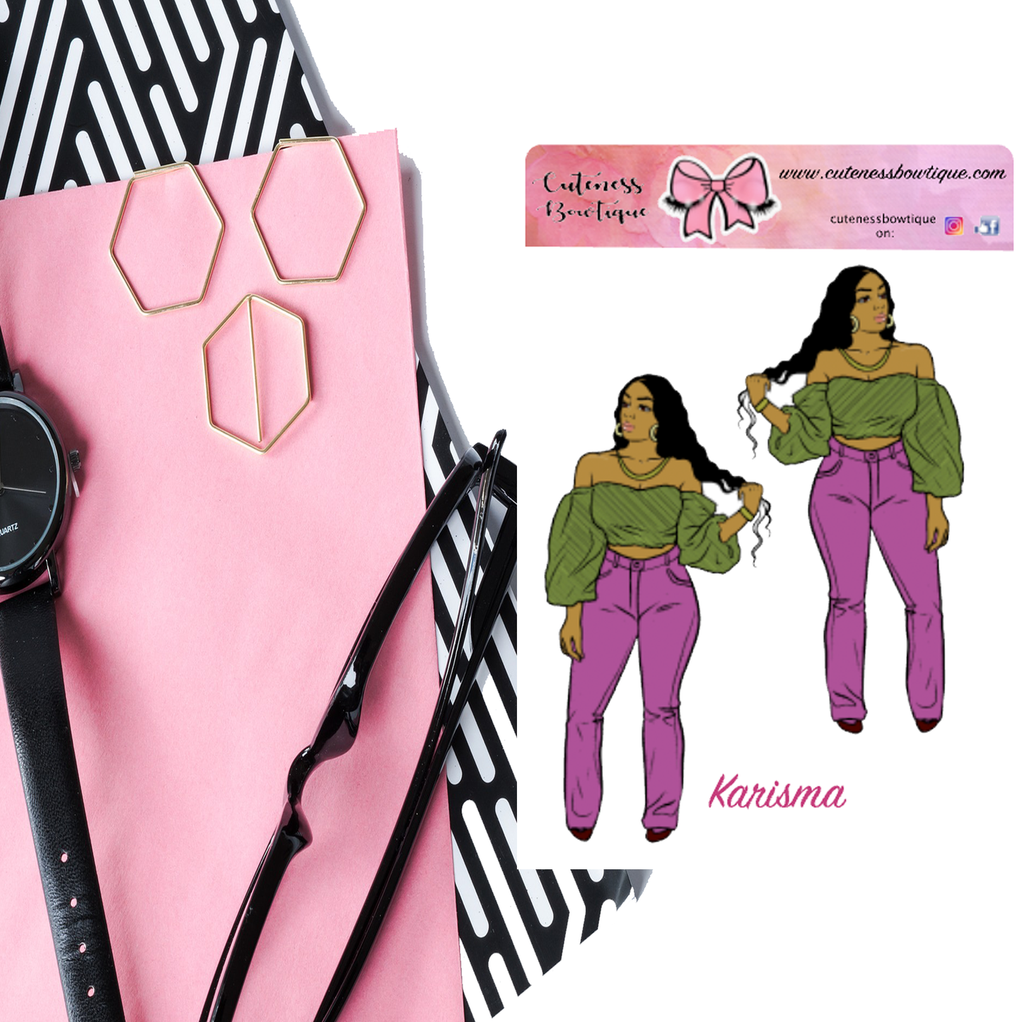 The Cuteness Doll Collection Sticker Sheet | Cuteness Planner Stickers for Agendas, Planners, Notebooks, Dividers | KARISMA