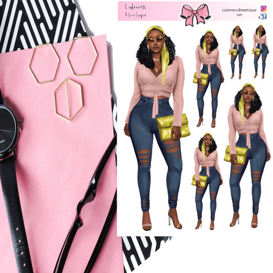 The Cuteness Doll Collection Sticker Sheet | Cuteness Planner Stickers for Agendas, Planners, Notebooks, Dividers | LATEASHA