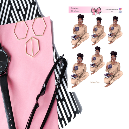 The Cuteness Doll Collection Sticker Sheet | Cuteness Planner Stickers for Agendas, Planners, Notebooks, Dividers | MADELINE