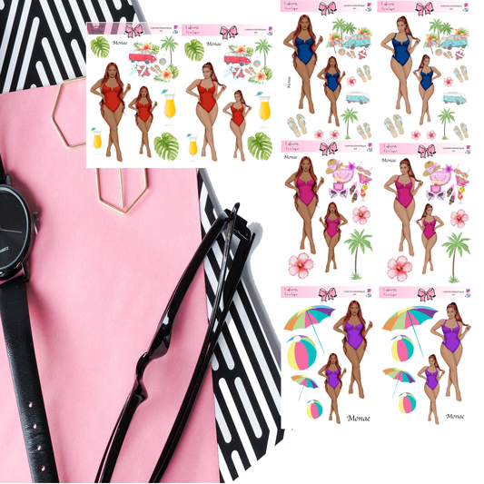 The Cuteness Doll Collection Sticker Sheet | Cuteness Planner Stickers for Agendas, Planners, Notebooks, Dividers | MONAE