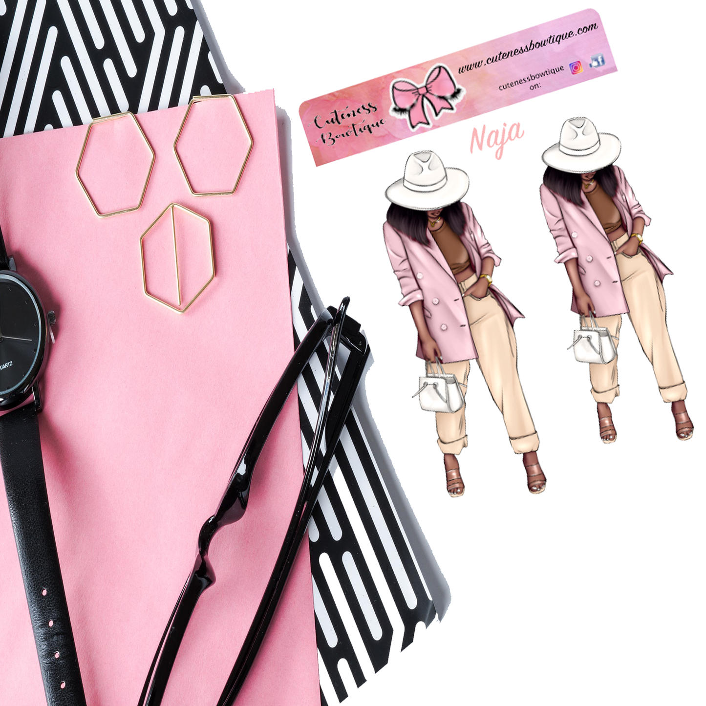 The Cuteness Doll Collection Sticker Sheet | Cuteness Planner Stickers for Agendas, Planners, Notebooks, Dividers | NAJA