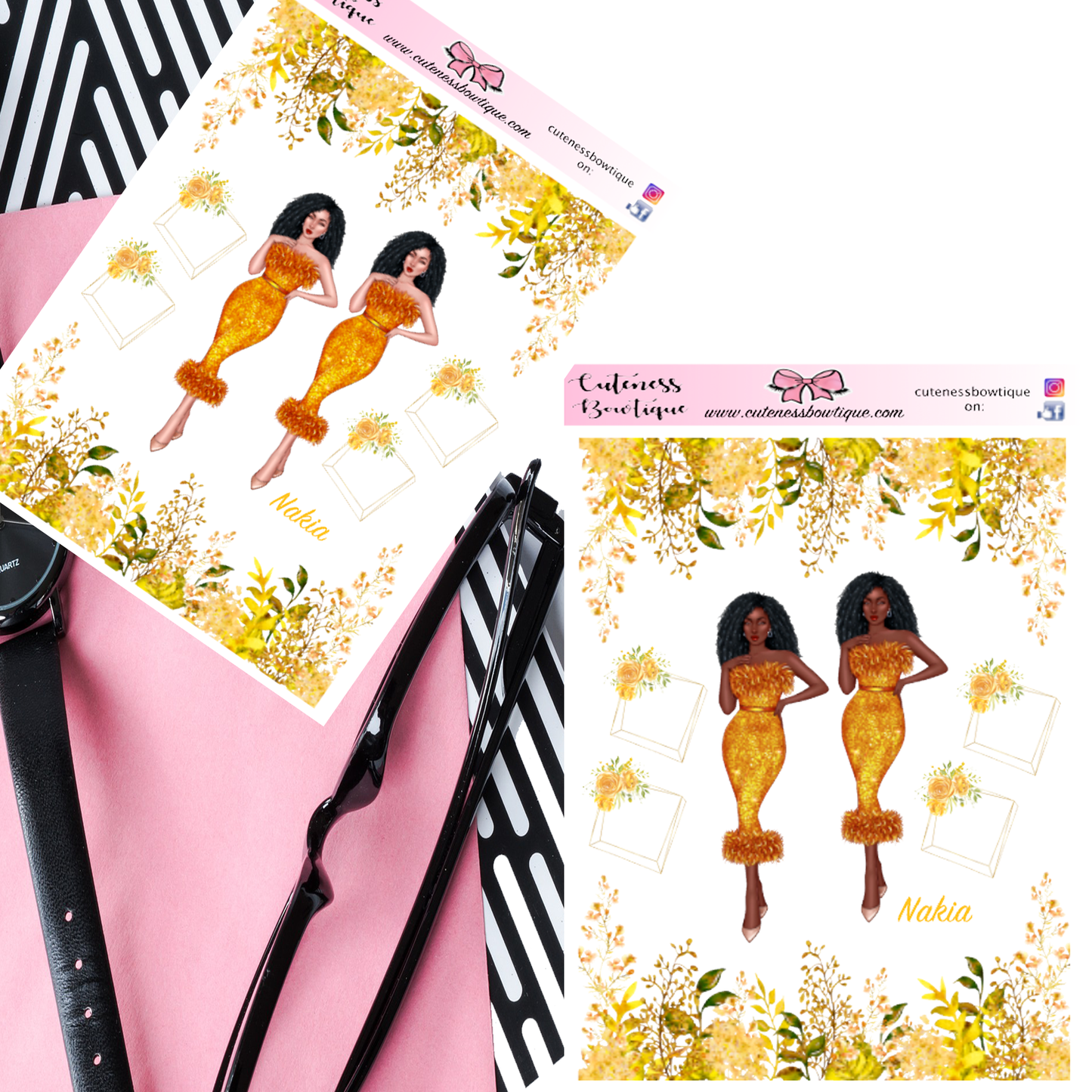 The  Cuteness KITS I Collection Sticker Sheet | Cuteness Planner Stickers for Agendas, Planners, Notebooks, Dividers | NAKIA