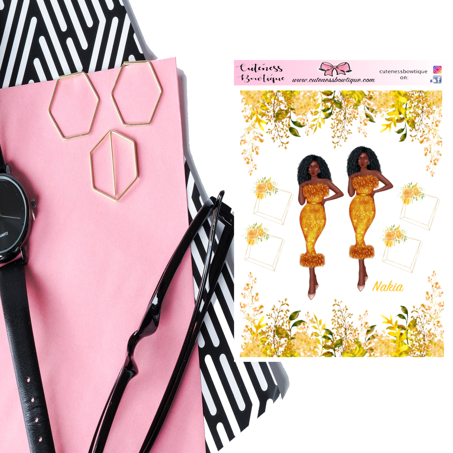 The  Cuteness KITS I Collection Sticker Sheet | Cuteness Planner Stickers for Agendas, Planners, Notebooks, Dividers | NAKIA