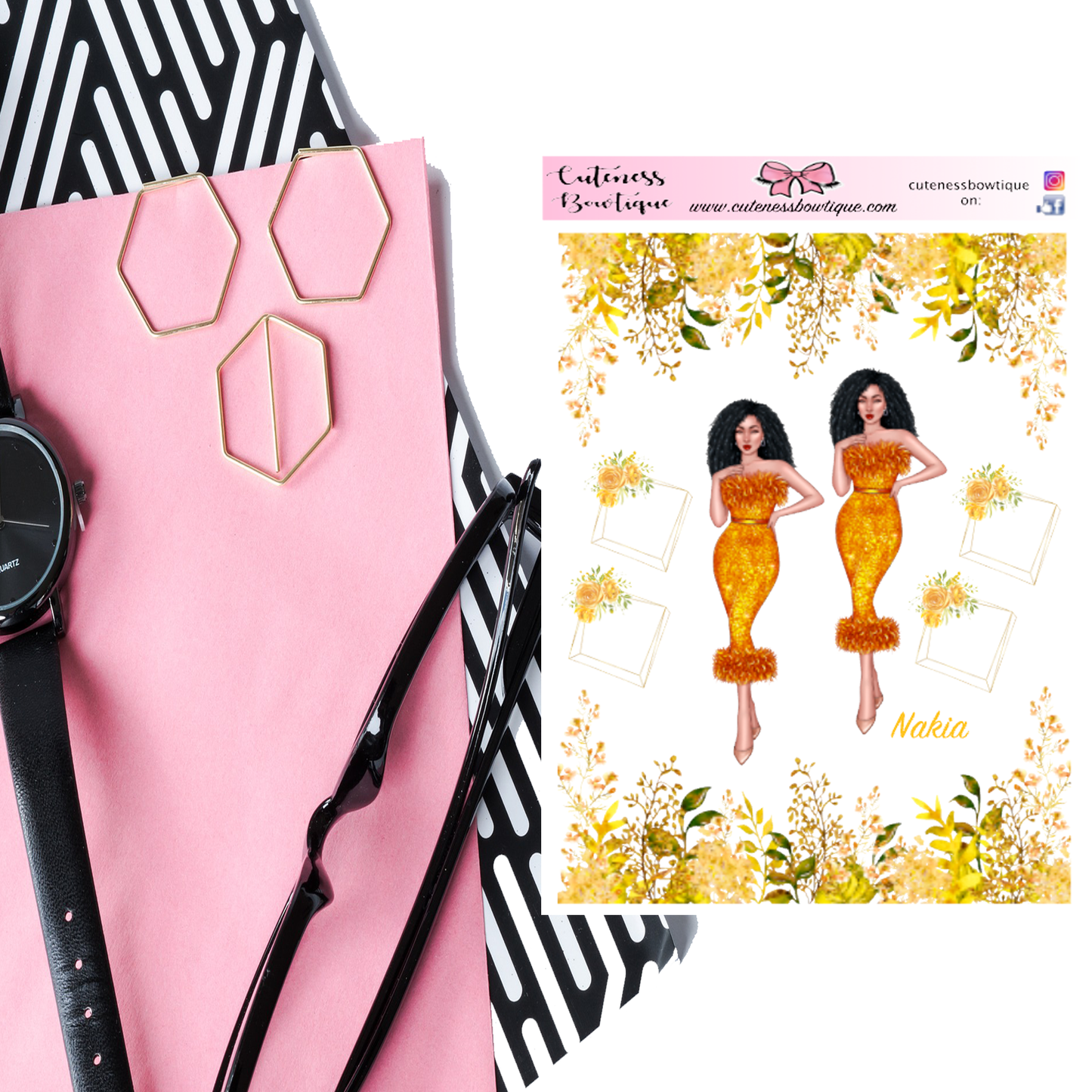 The  Cuteness KITS I Collection Sticker Sheet | Cuteness Planner Stickers for Agendas, Planners, Notebooks, Dividers | NAKIA