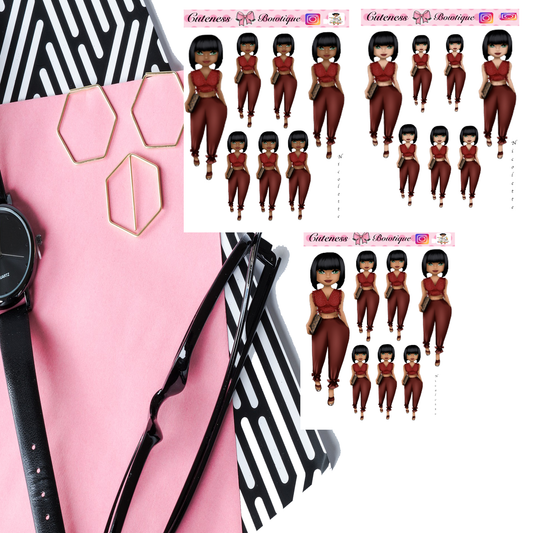 The Cuteness Bow Peeps Collection Sticker Sheet | Cuteness Planner Stickers for Agendas, Planners, Notebooks, Dividers | Nicolette