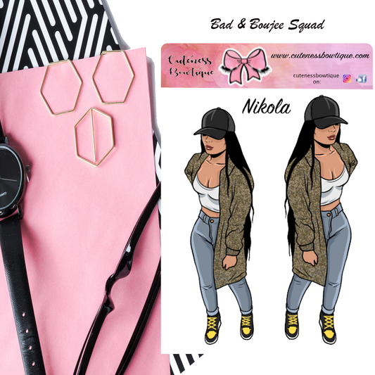 The BAD & BOUJEE SQUAD Sticker Sheet | Cuteness Planner Stickers for Agendas, Planners, Notebooks, Dividers | NIKOLA