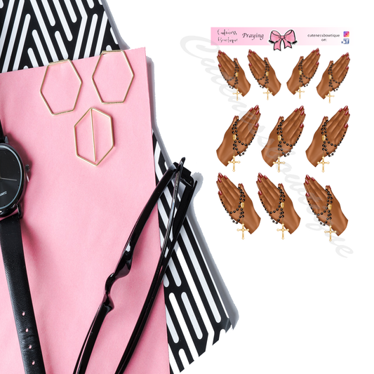 PRAYING |The Cuteness WAR BINDER COLLECTION Sticker Sheet | Cuteness Planner Stickers for Agendas, Planners, Notebooks, Dividers