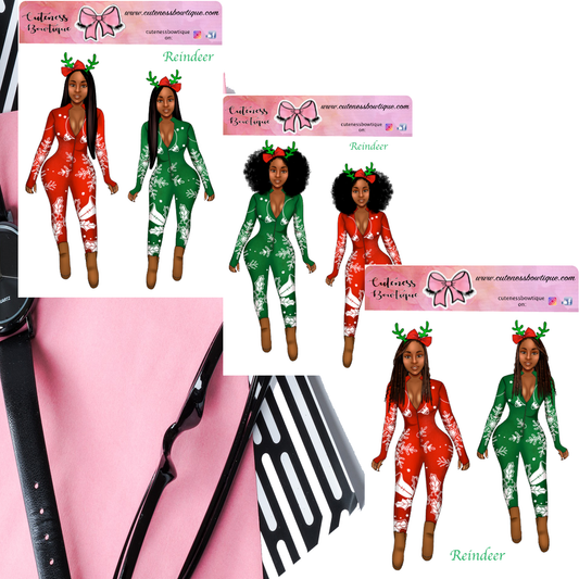 The Cuteness Doll Collection Sticker Sheet | Cuteness Planner Stickers for Agendas, Planners, Notebooks, Dividers | REINDEER