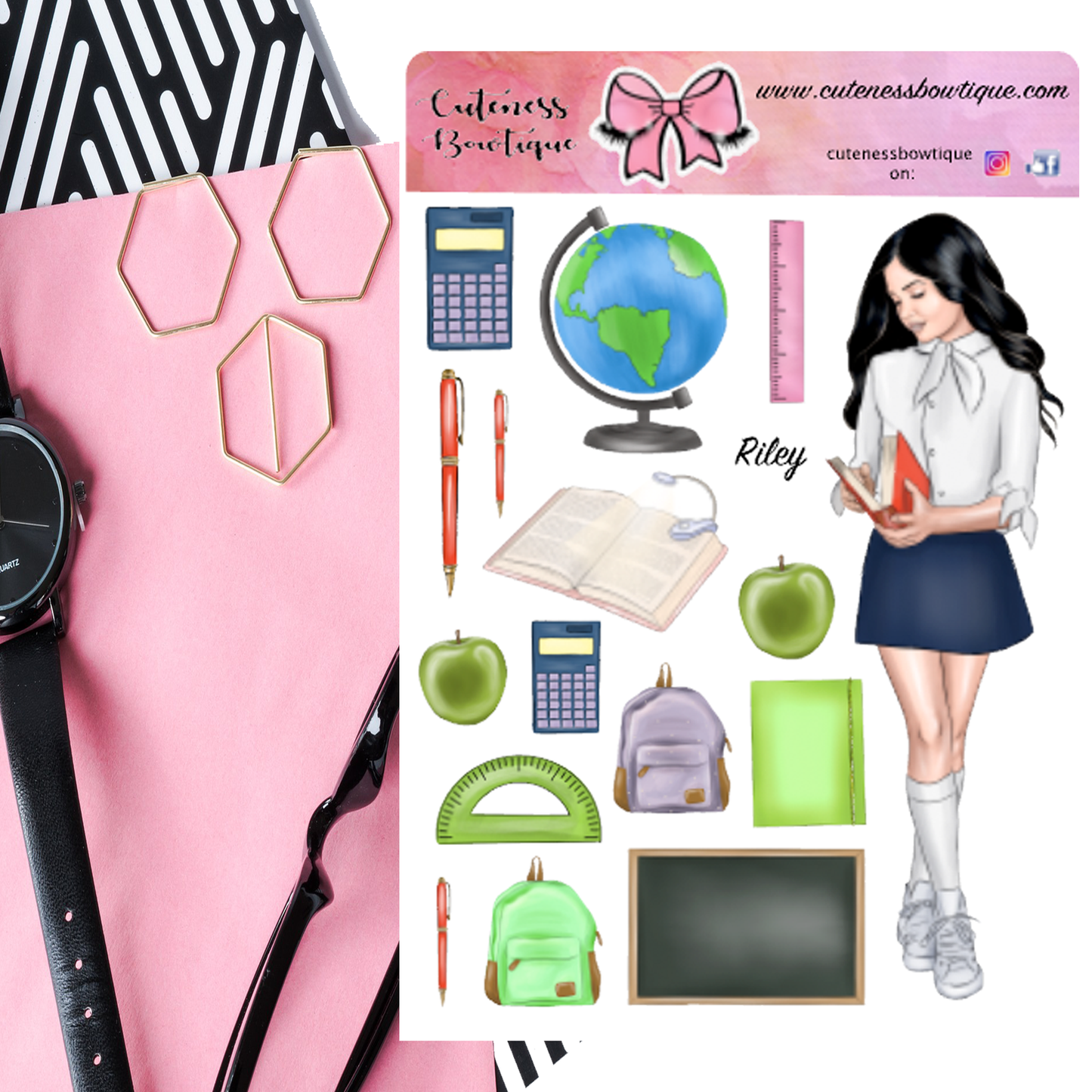 The Cuteness Doll Collection Sticker Sheet | Cuteness Planner Stickers for Agendas, Planners, Notebooks, Dividers | RILEY FAIR