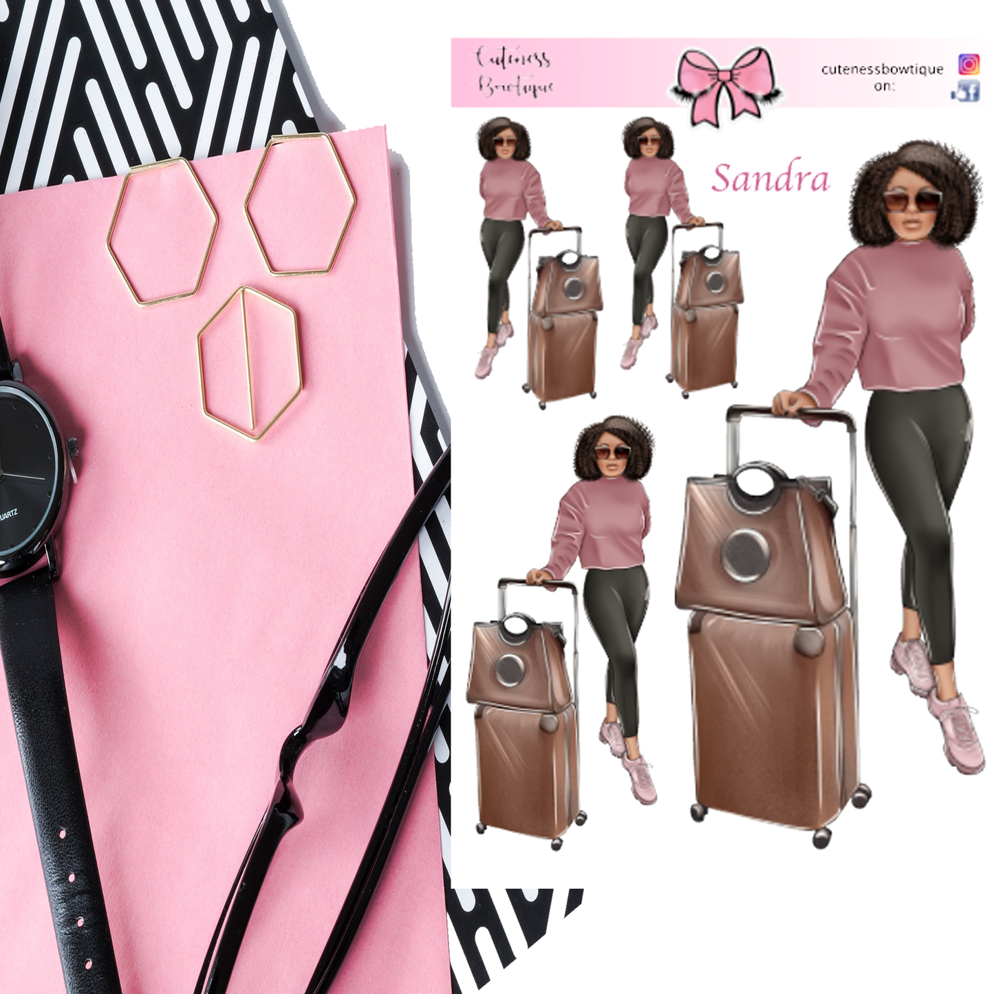 The COLOR ME Collection Sticker Sheet | Cuteness Planner Stickers for Agendas, Planners, Notebooks, Dividers | SANDRA