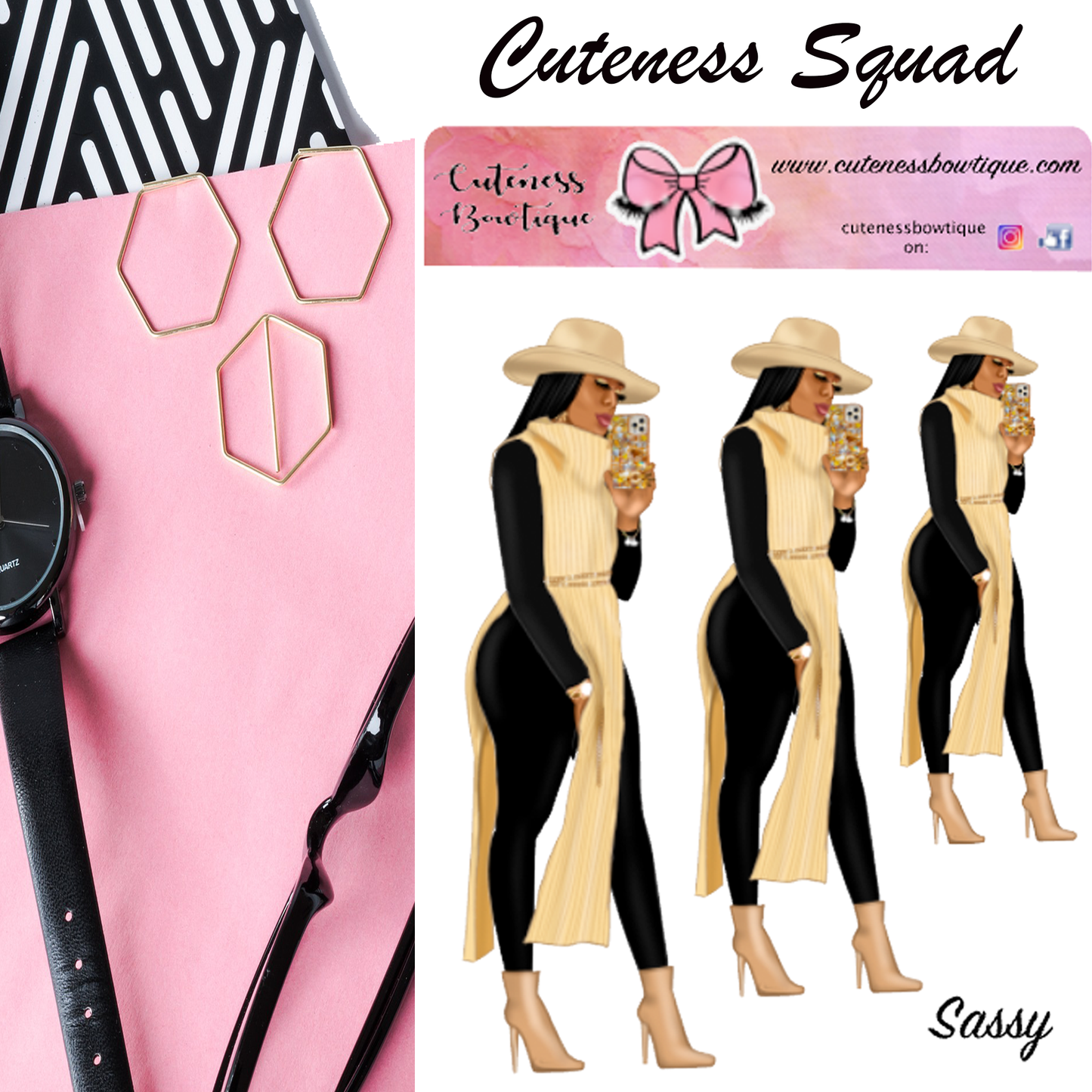 The Cuteness Squad Sticker Sheet | Cuteness Planner Stickers for Agendas, Planners, Notebooks, Dividers | SASSY