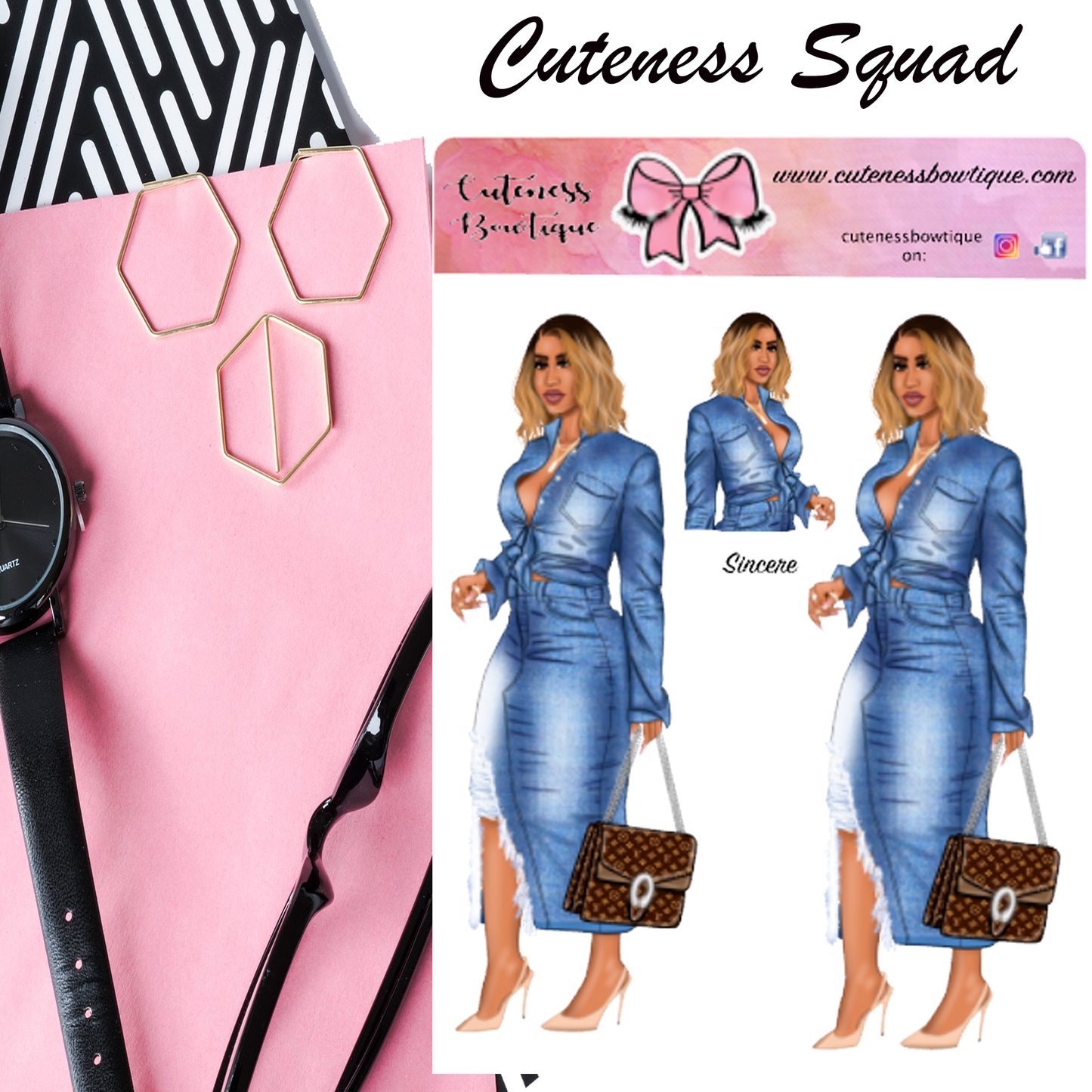 The Cuteness Squad Sticker Sheet | Cuteness Planner Stickers for Agendas, Planners, Notebooks, Dividers | SINCERE