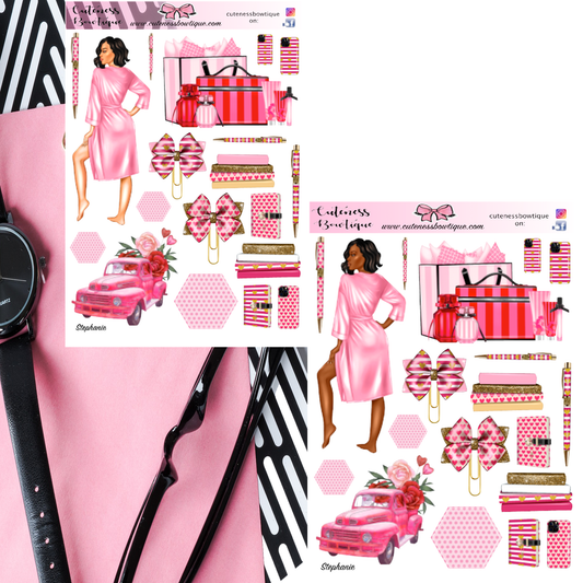 The Cuteness Doll Collection Sticker Sheet | Cuteness Planner Stickers for Agendas, Planners, Notebooks, Dividers | STEPHANIE