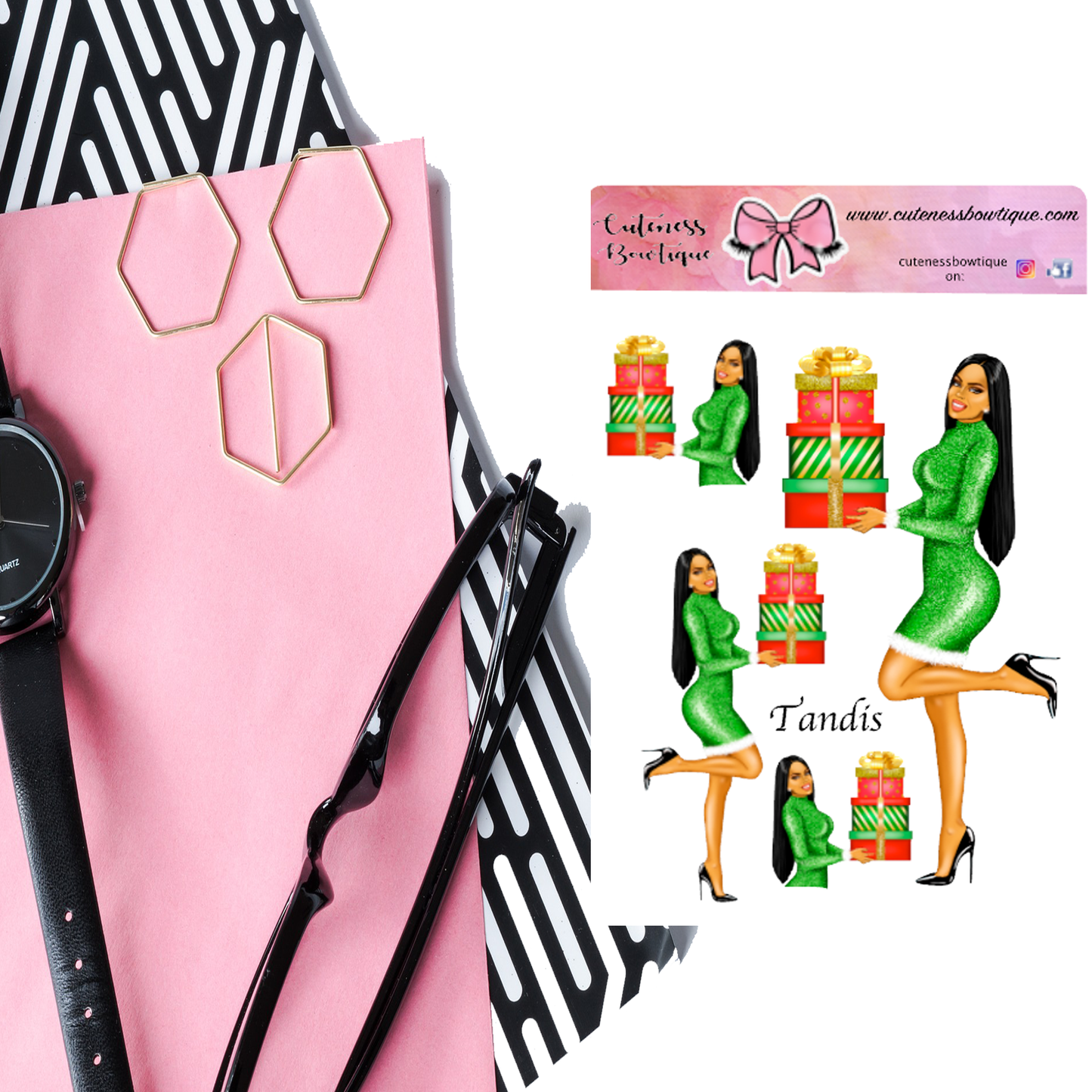 The Cuteness Doll Collection Sticker Sheet | Cuteness Planner Stickers for Agendas, Planners, Notebooks, Dividers | TANDIS