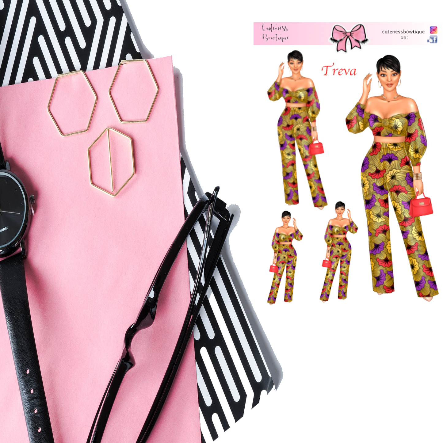 The Cuteness Doll Collection Sticker Sheet | Cuteness Planner Stickers for Agendas, Planners, Notebooks, Dividers | TREVA YELLOW