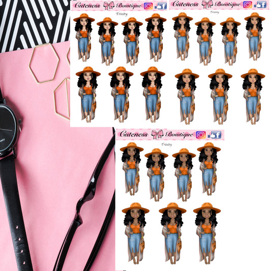 The Cuteness Doll Collection Sticker Sheet | Cuteness Planner Stickers for Agendas, Planners, Notebooks, Dividers | TRINITY