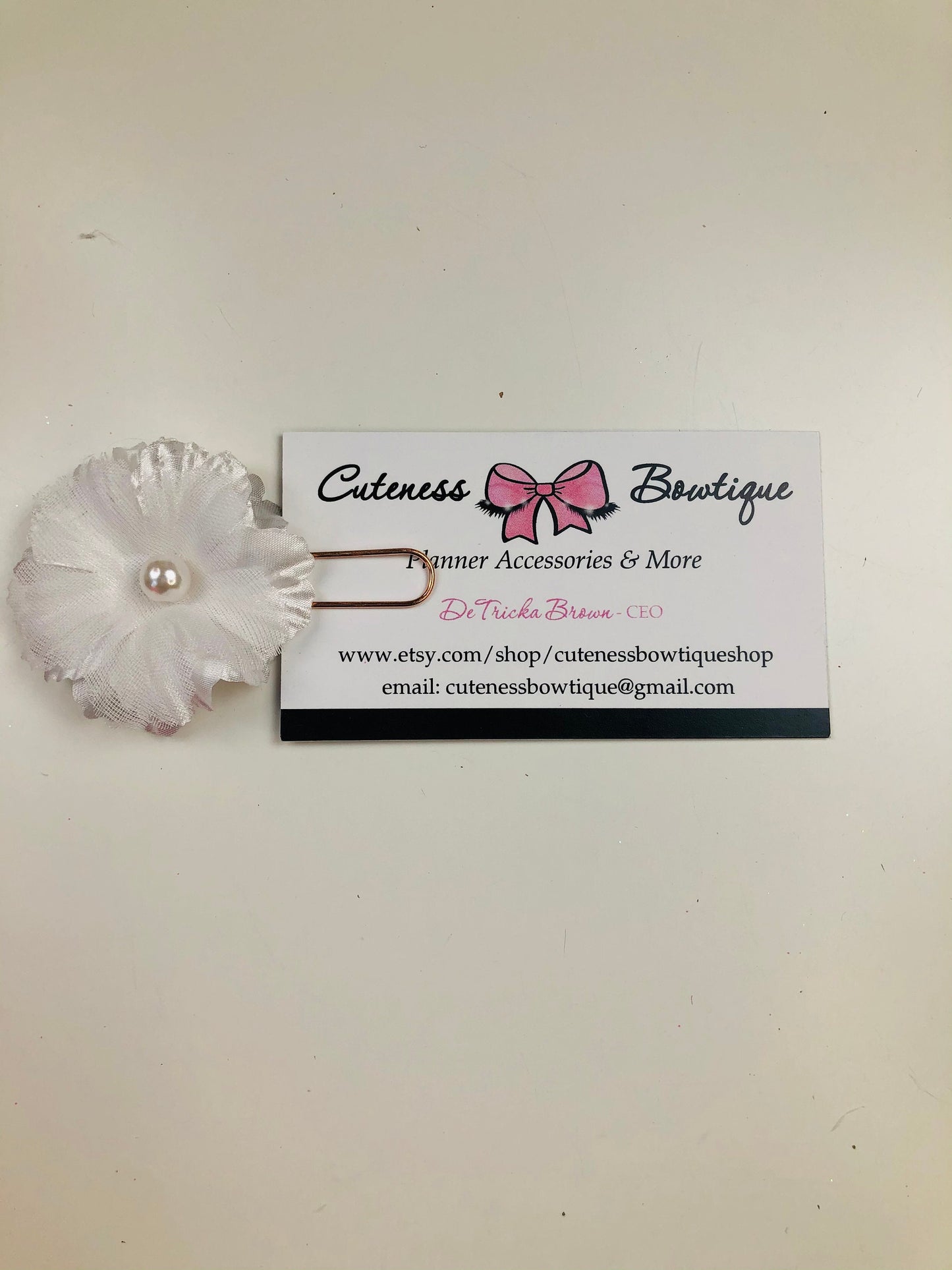 Satin Flower Paper Clip