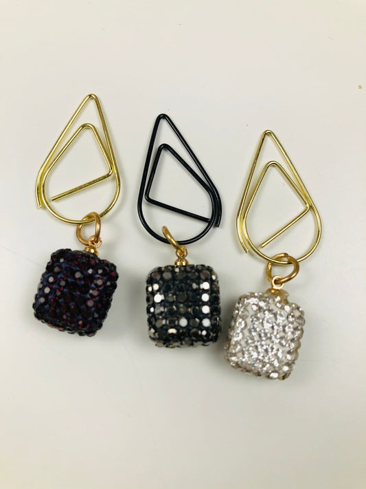 Jeweled Tear Drop Clips