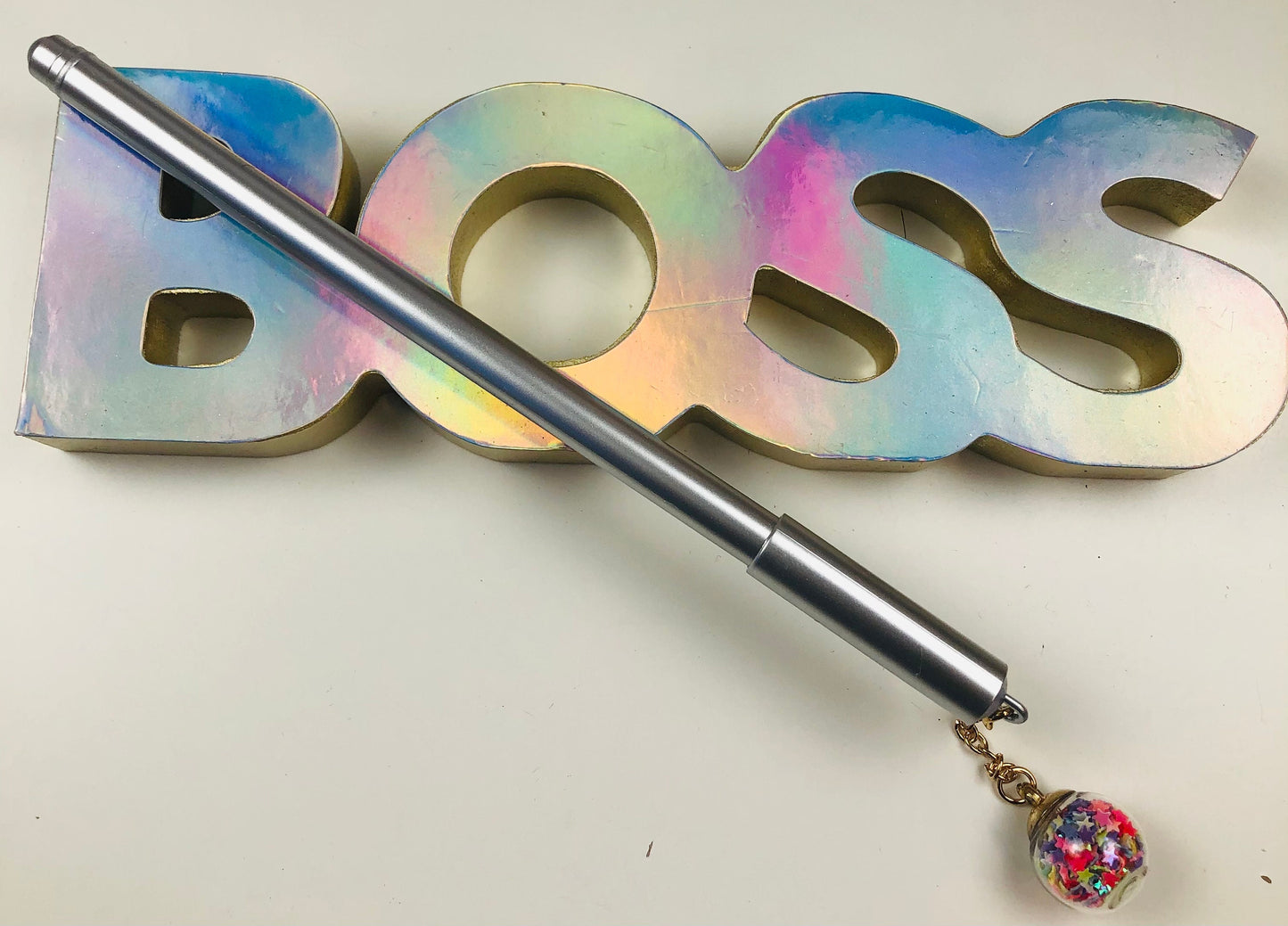 Metallic Confetti Ball Pens