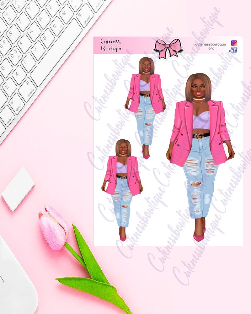 The Cuteness Doll Collection Sticker Sheet | Cuteness Planner Stickers for Agendas, Planners, Notebooks, Dividers | Tori