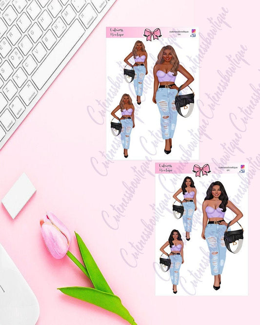 The Cuteness Doll Collection Sticker Sheet | Cuteness Planner Stickers for Agendas, Planners, Notebooks, Dividers