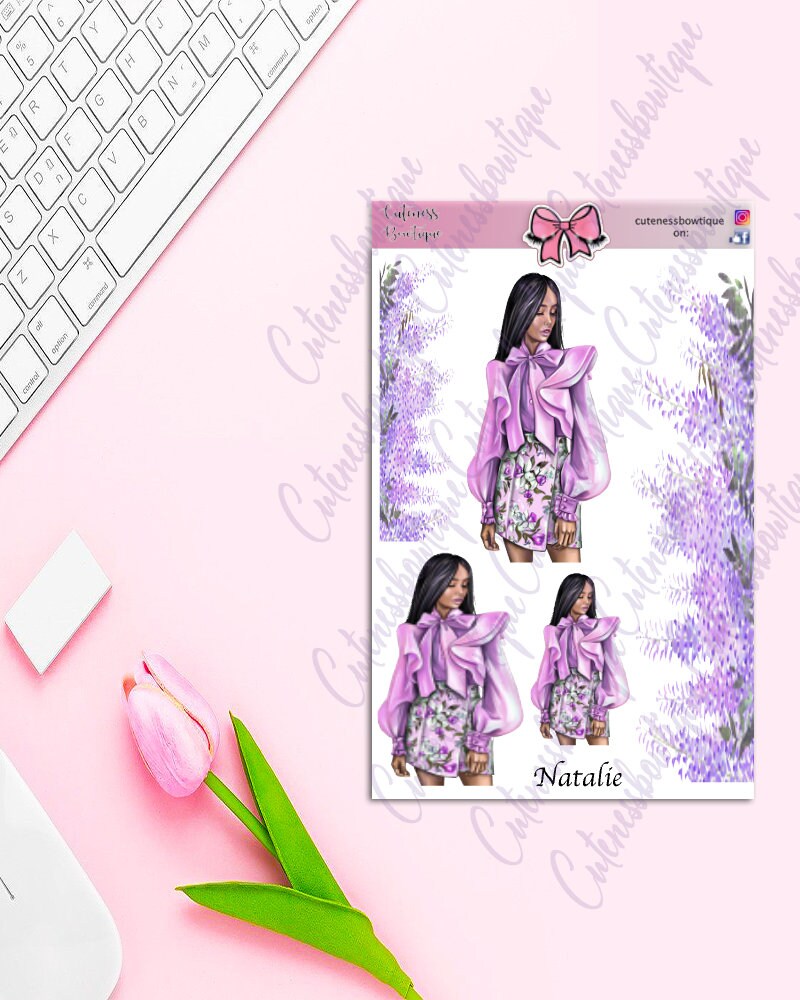 The Cuteness Doll Collection Sticker Sheet | Cuteness Planner Stickers for Agendas, Planners, Notebooks, Dividers | NATALIE